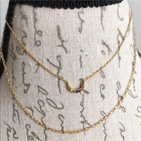 Madewell Rainbow Pavé Moon Necklace Set - Picture 9 of 10